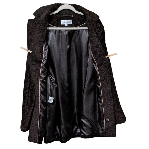 Pendleton wool suri alpaca blend button front over coat chocolate brown 18 - Picture 8 of 10